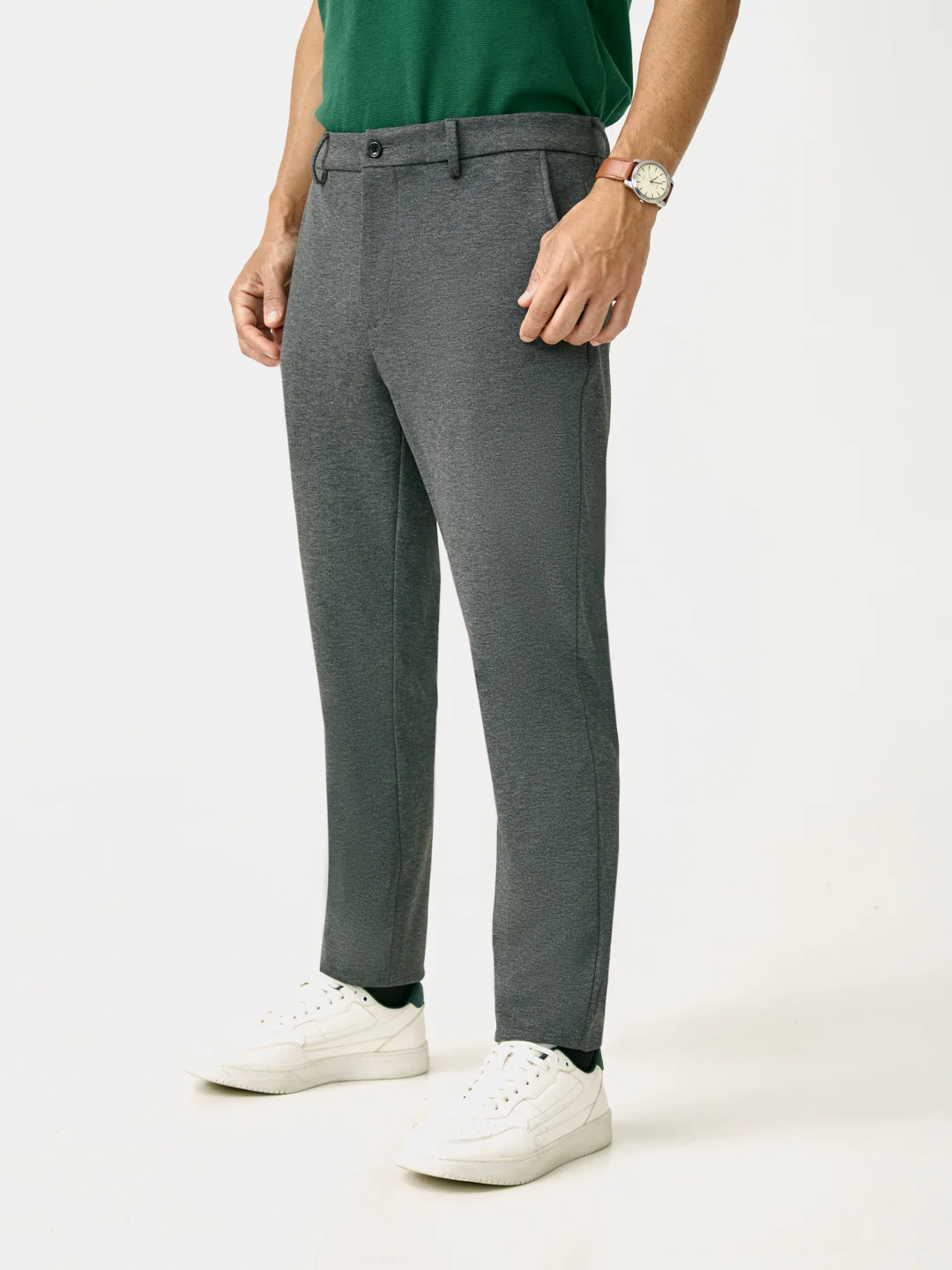 Dark Grey Slim Fit Power Stretch Pants - Image 6