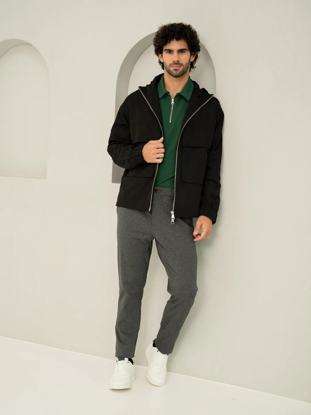 Dark Grey Slim Fit Power Stretch Pants - Image 7