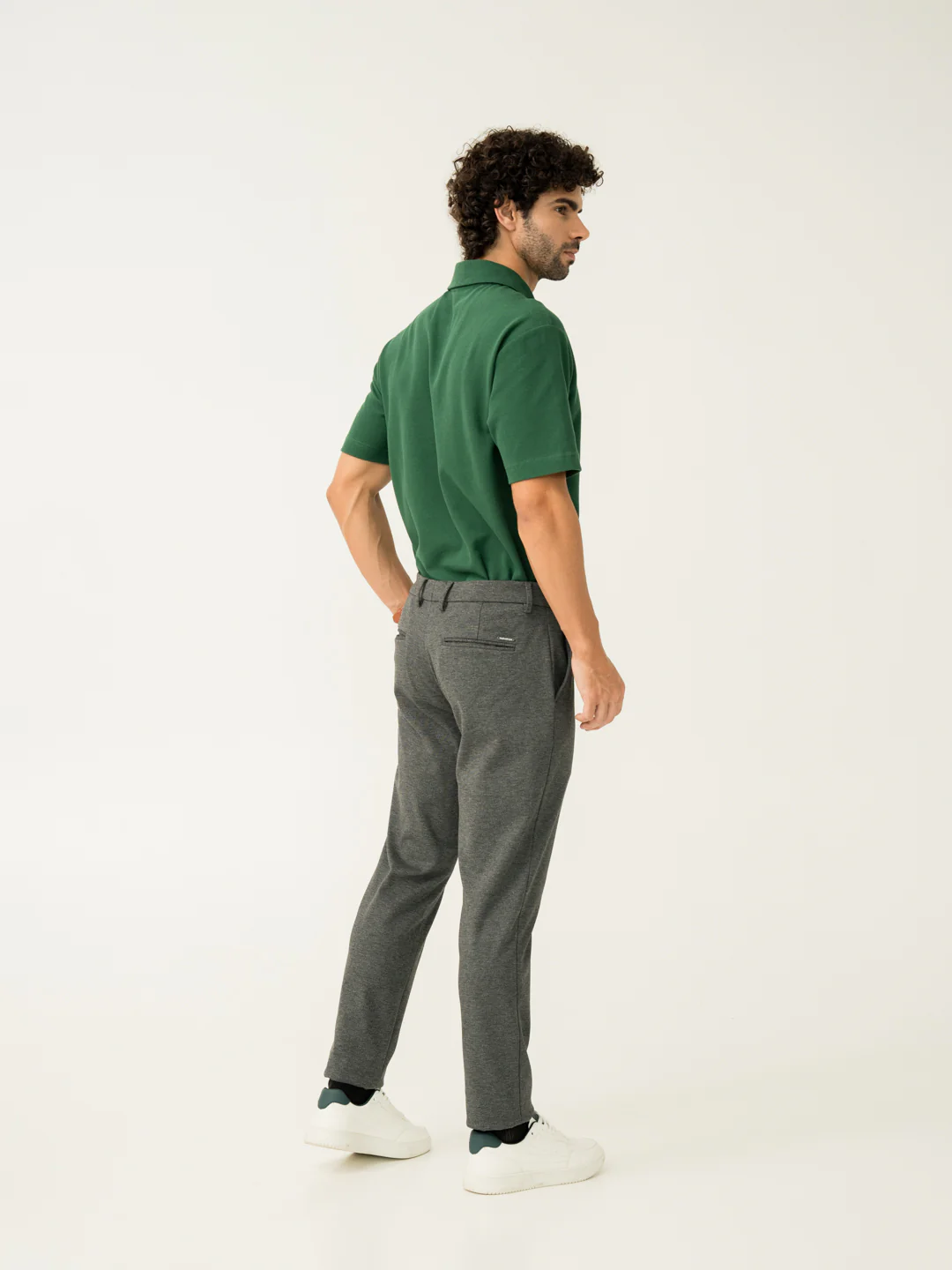 Dark Grey Slim Fit Power Stretch Pants - Image 9