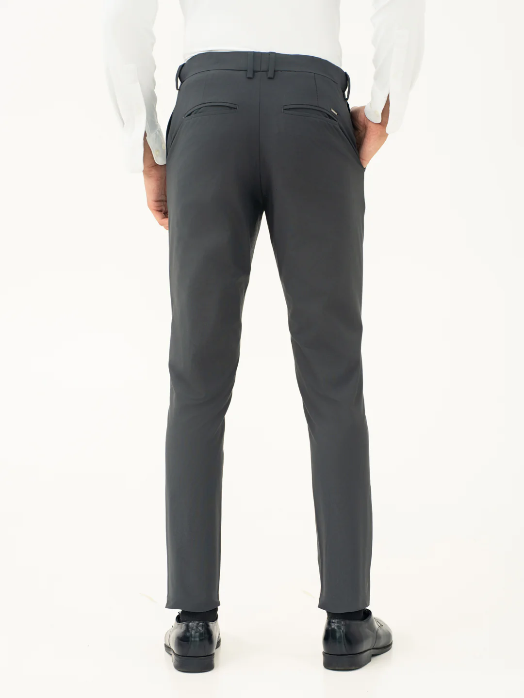 Dark Grey Stretch Formal Pants - Image 6
