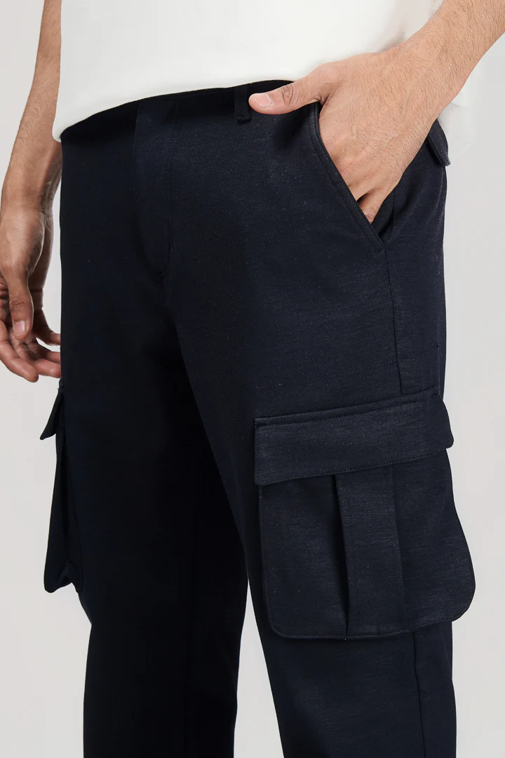 Dark Navy Power-Stretch Cargo Pants - Image 3