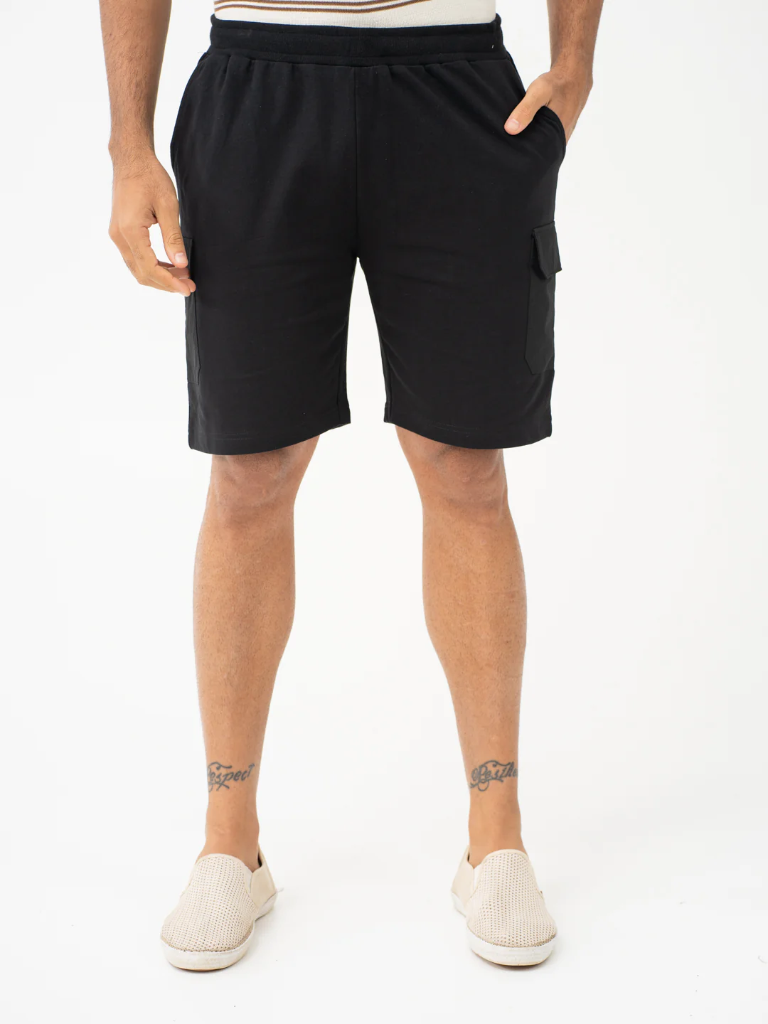 Dash Black Relaxed Fit Cargo Sweatshorts - Image 3