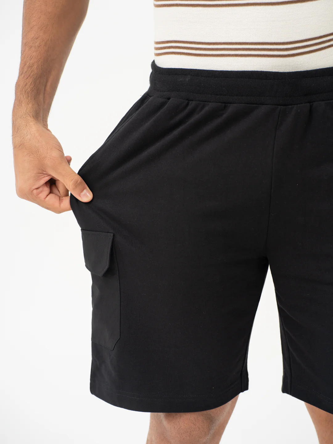 Dash Black Relaxed Fit Cargo Sweatshorts - Image 4