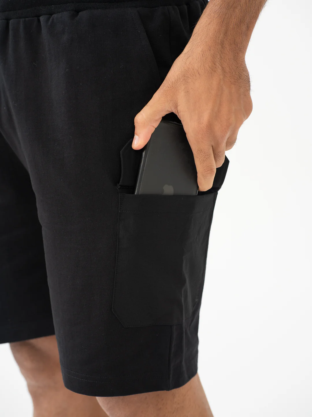 Dash Black Relaxed Fit Cargo Sweatshorts - Image 8