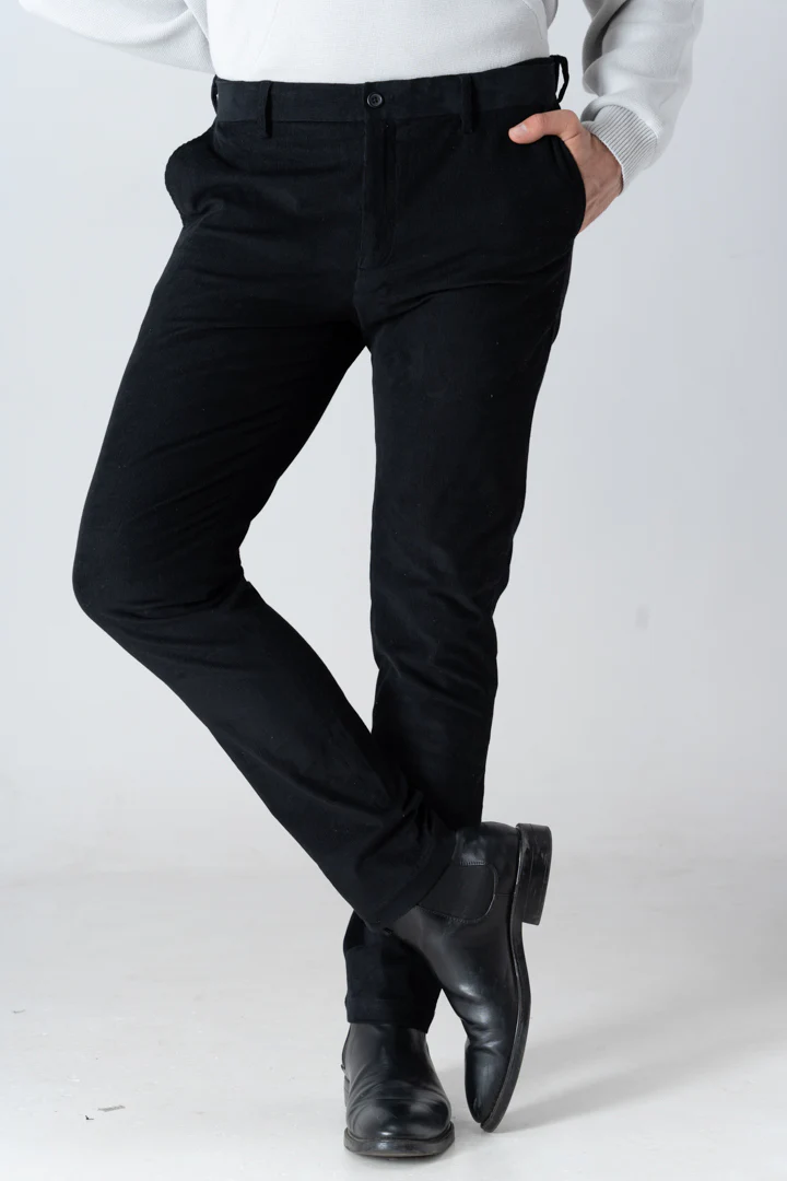 Black Corduroy Stretch Pants - Image 4