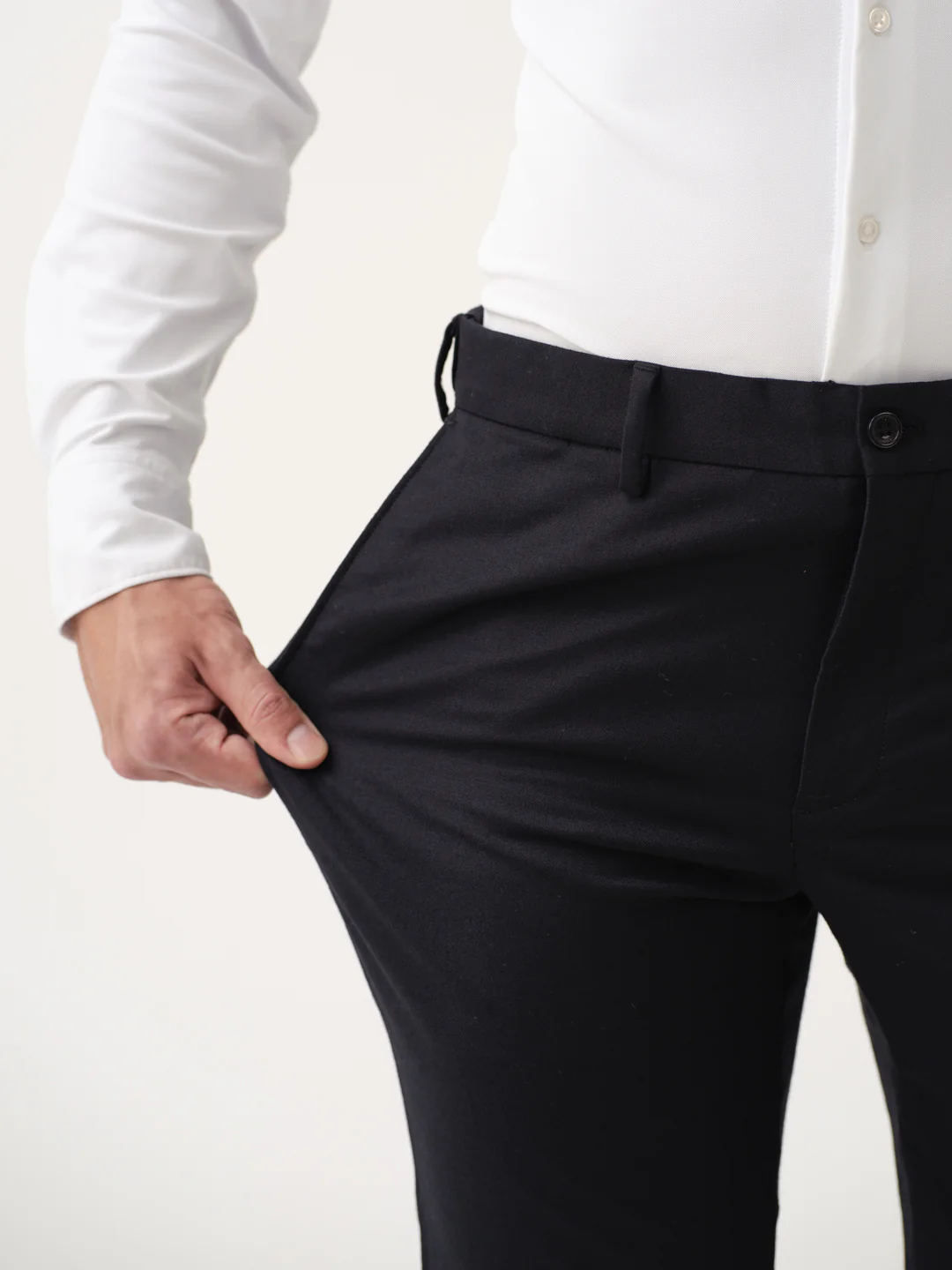 Deep Black Merino Wool Pants - Image 3