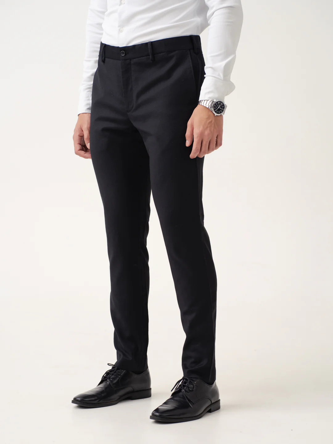 Deep Black Merino Wool Pants - Image 9