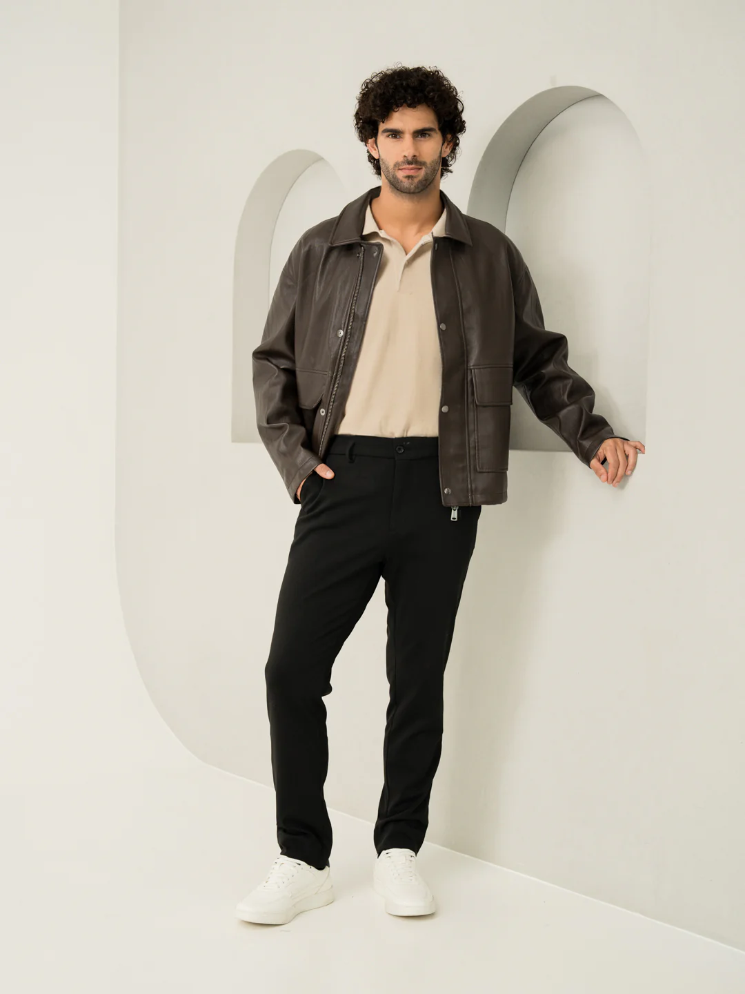 Deep Black Slim Fit Power Stretch Pants - Image 9