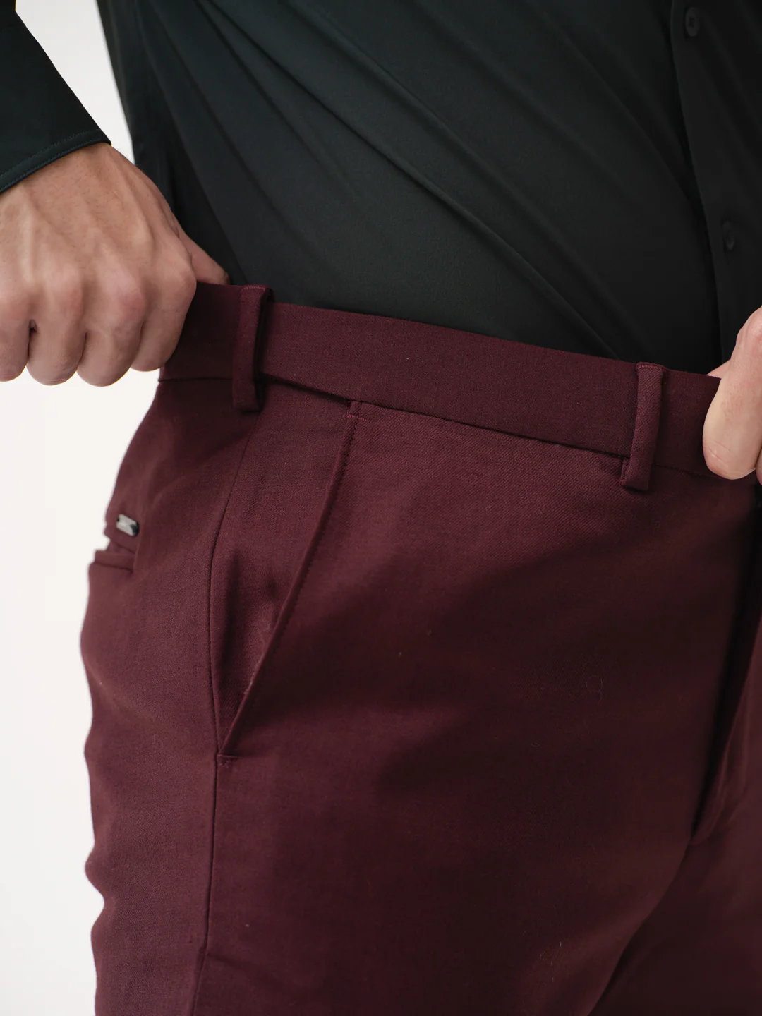 Deep Plum Merino Wool Pants - Image 4