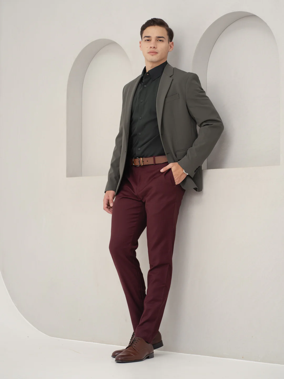 Deep Plum Merino Wool Pants - Image 5