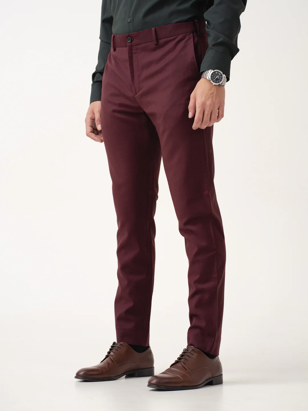 Deep Plum Merino Wool Pants - Image 9