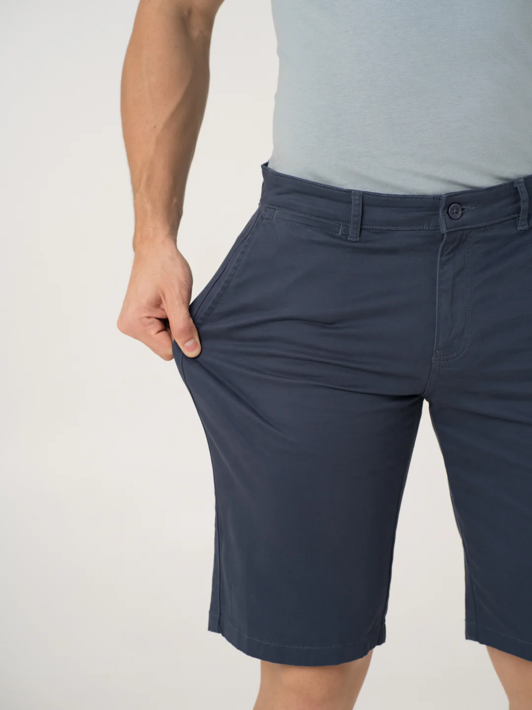 Diego Navy Stretch Chino Shorts - Image 4