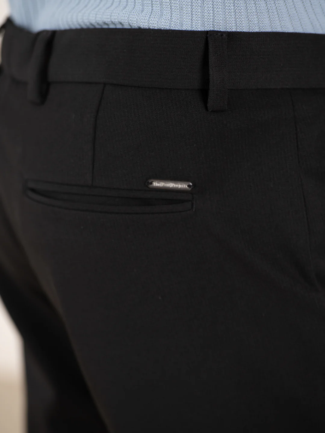 Distant Black Houndstooth Slim Fit Power Stretch Pants - Image 10