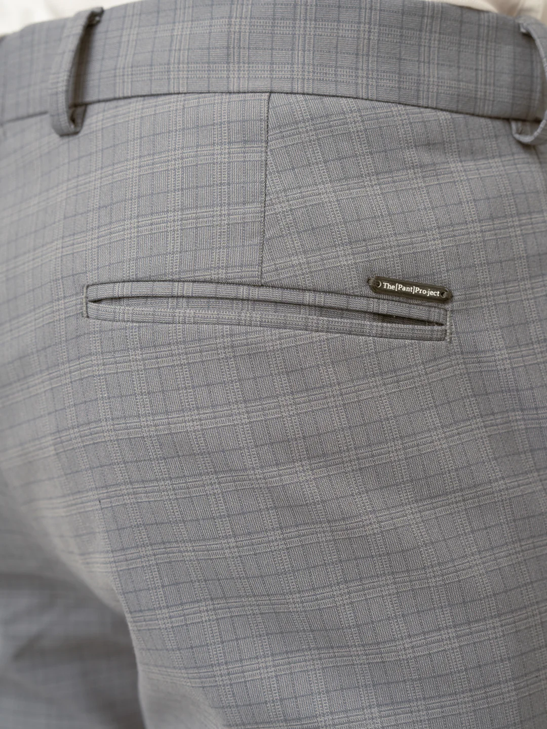 Dolphin Grey Checks Slim Fit Stretch Formal Pant - Image 9