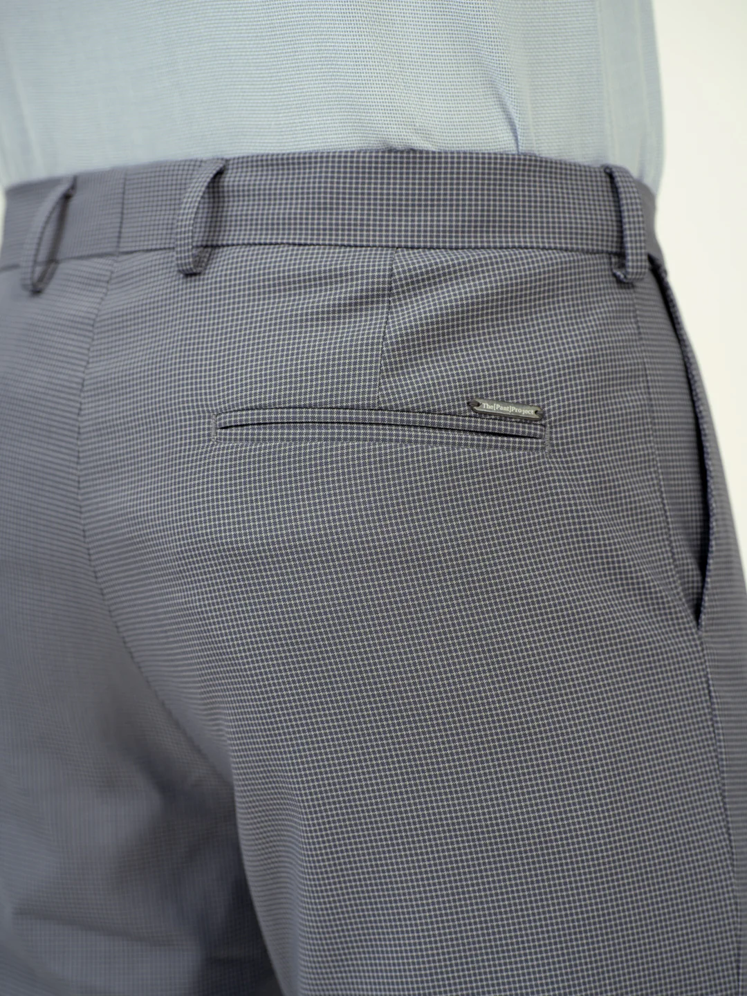 Drift Grey Mini Checks Stretch Formal Pants - Image 5