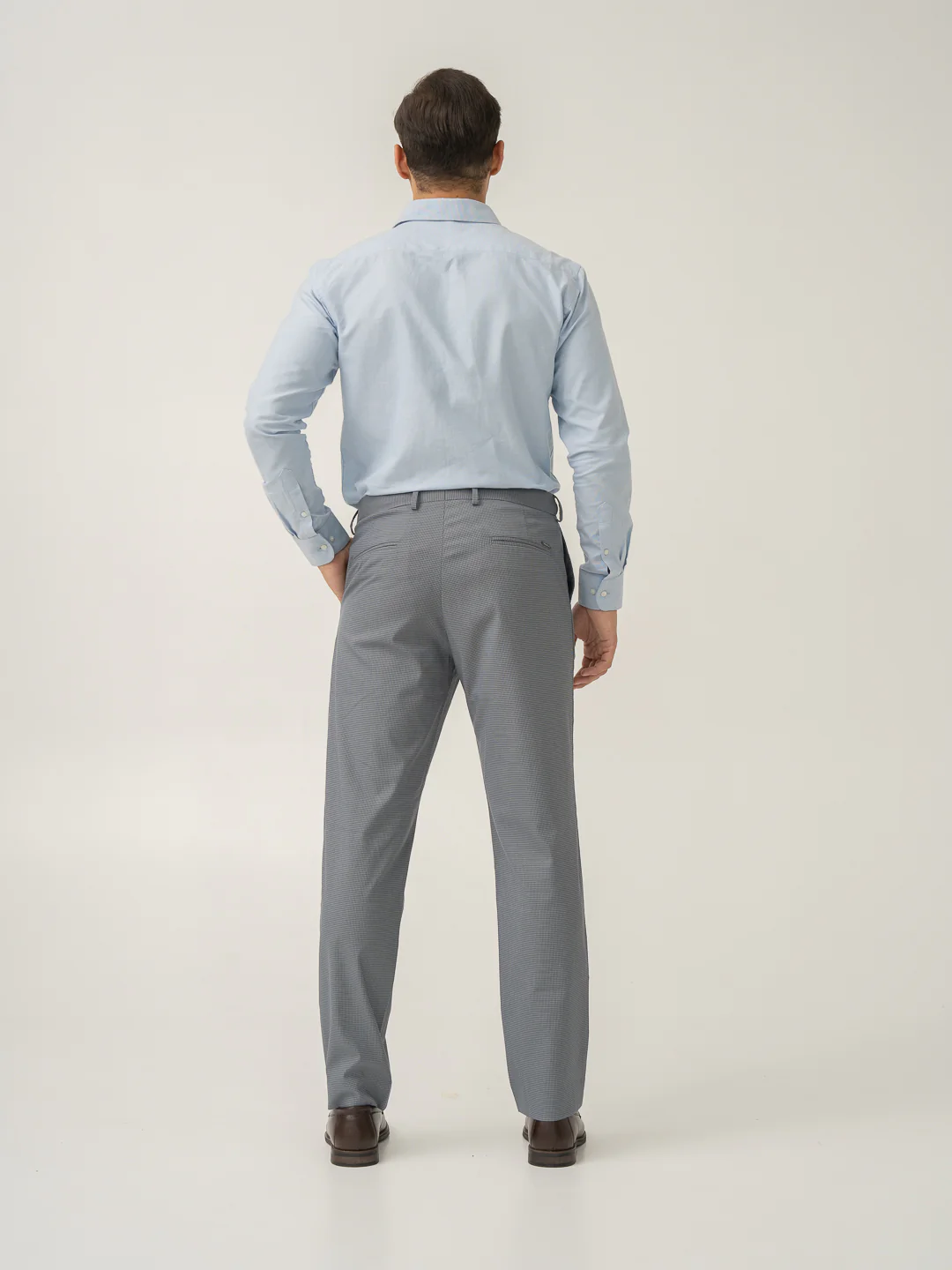 Drift Grey Mini Checks Stretch Formal Pants - Image 8