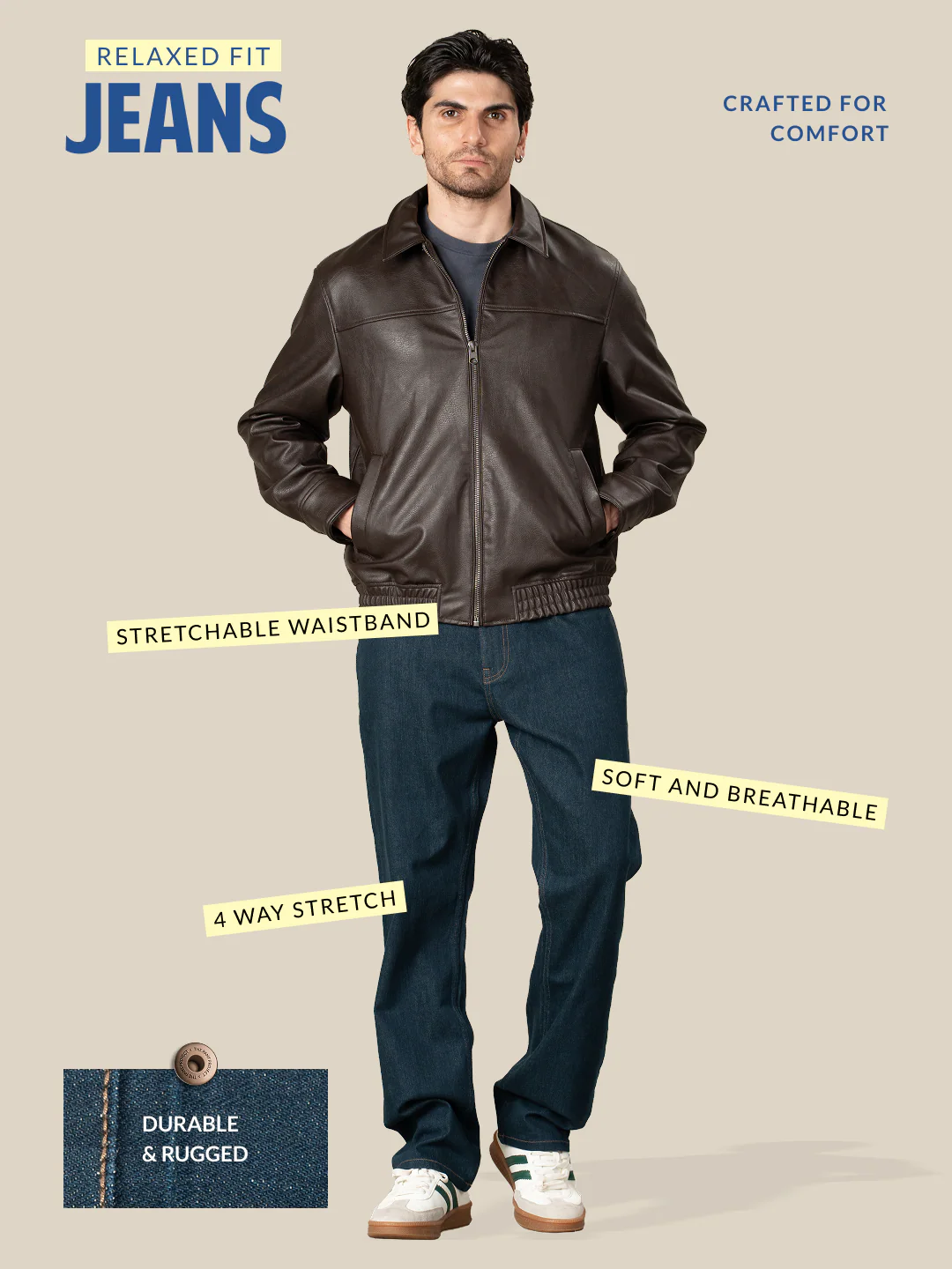 Driftwash Green Luxury Relaxed Fit Jeans - Image 3