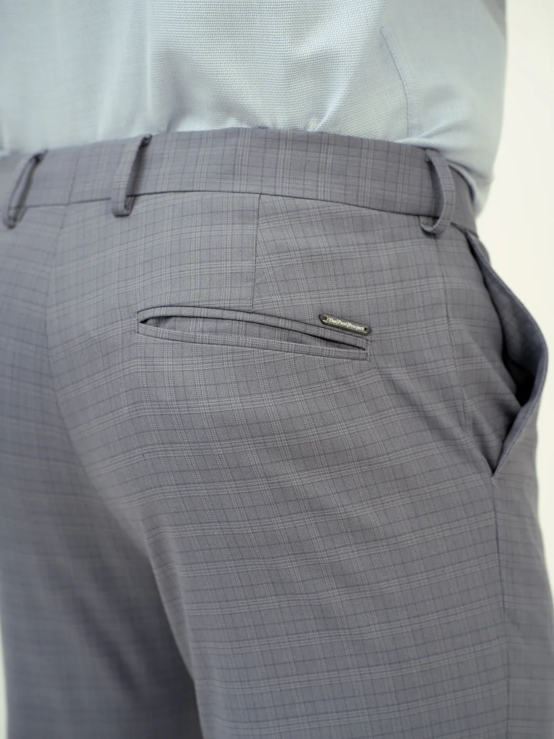 Dusky Grey Checks Stretch Formal Pants - Image 7