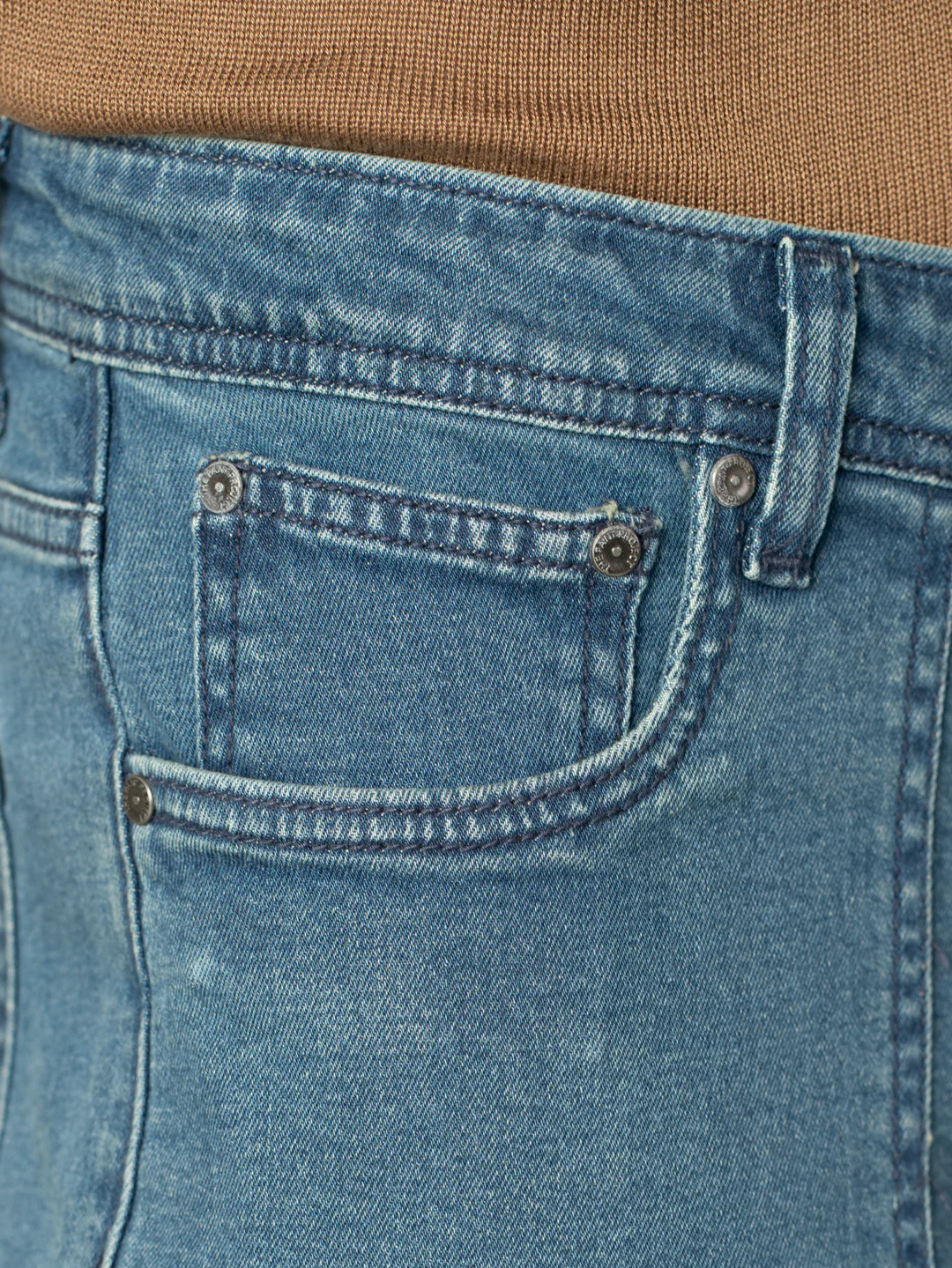Dusty Blue Relaxed Fit Denim Cargos - Image 10