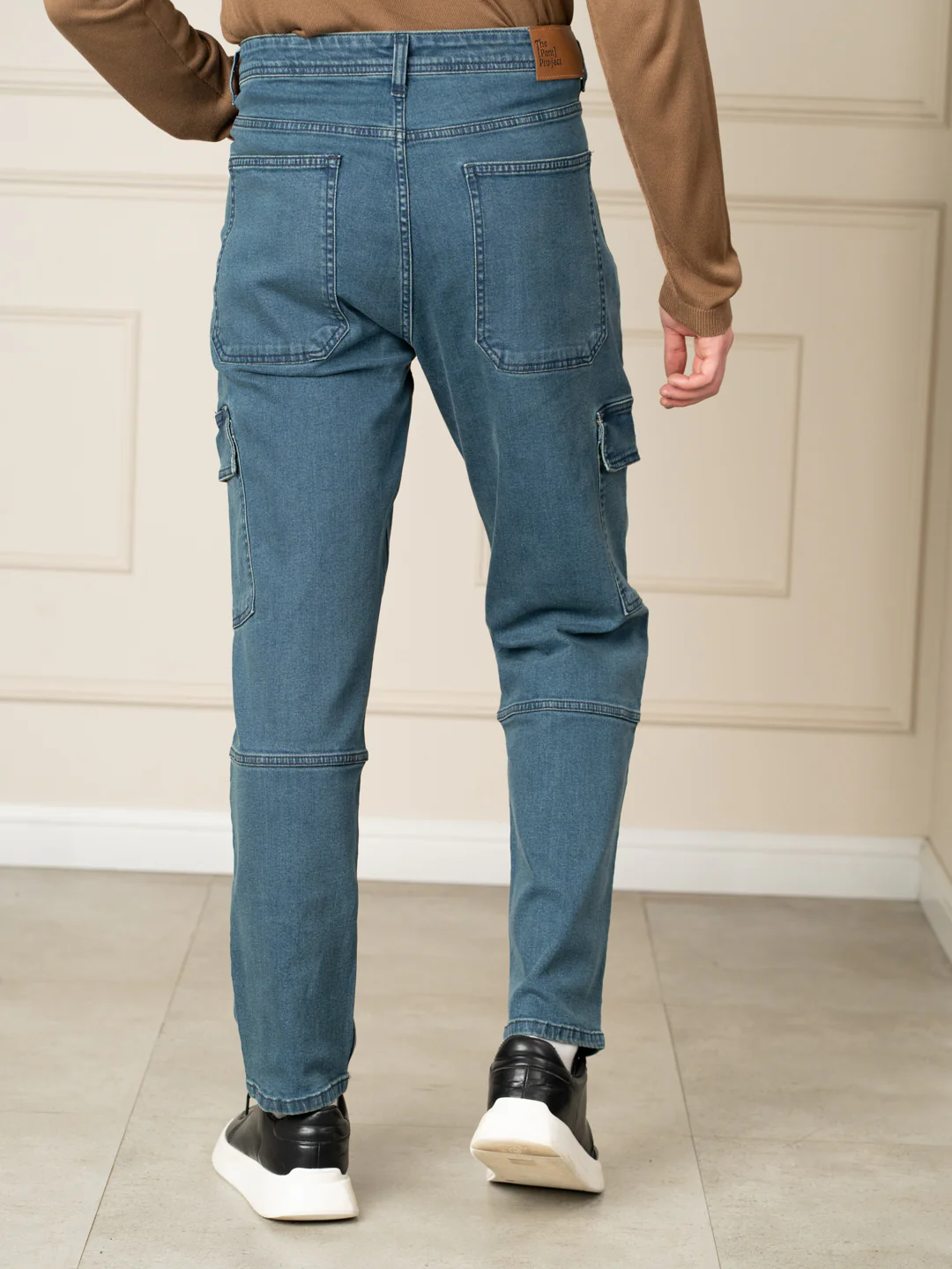 Dusty Blue Relaxed Fit Denim Cargos - Image 9