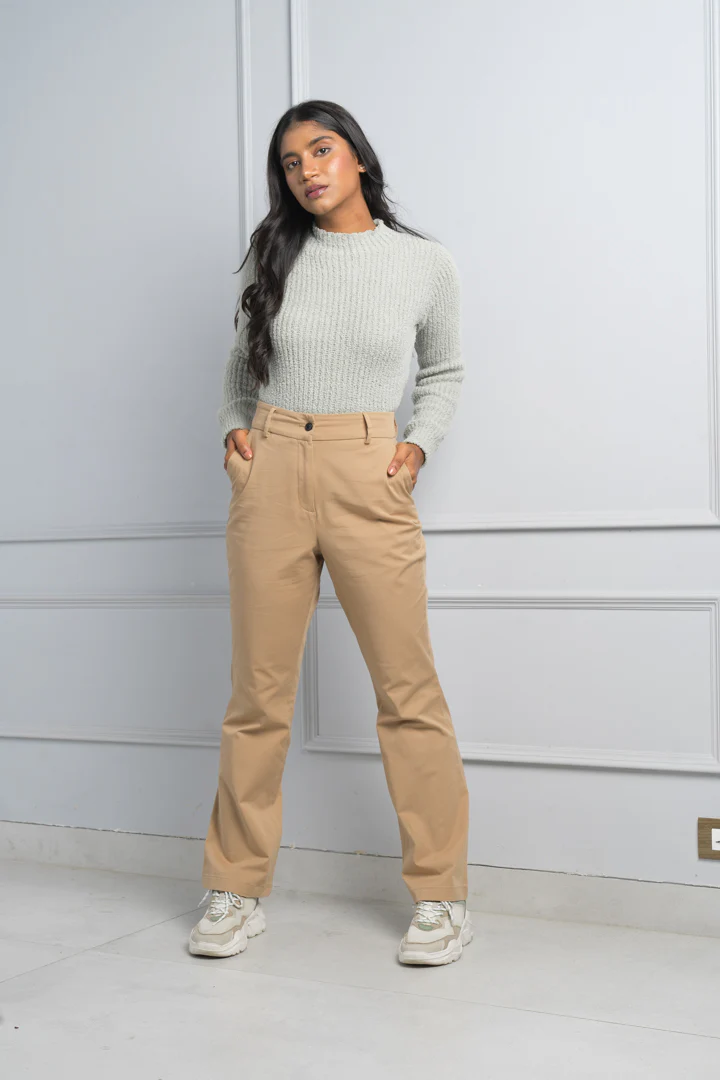 Earth Khaki Stretch Chino Pants - Women - Image 4