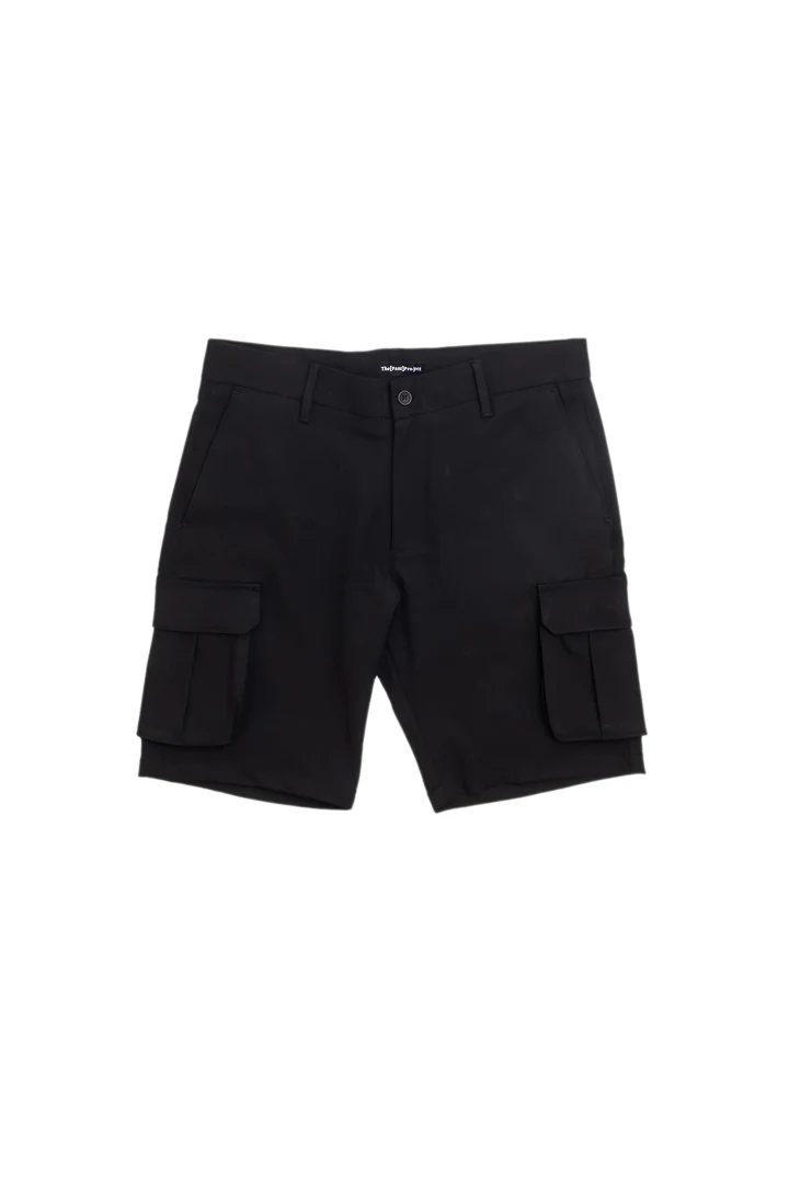 Ebony Black Stretch Cargo Shorts - Image 7