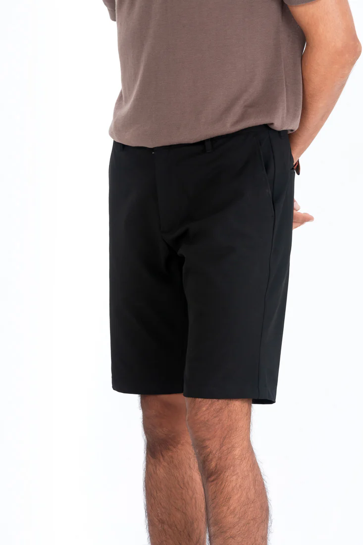 Ebony Black Stretch Chino Shorts - Image 3