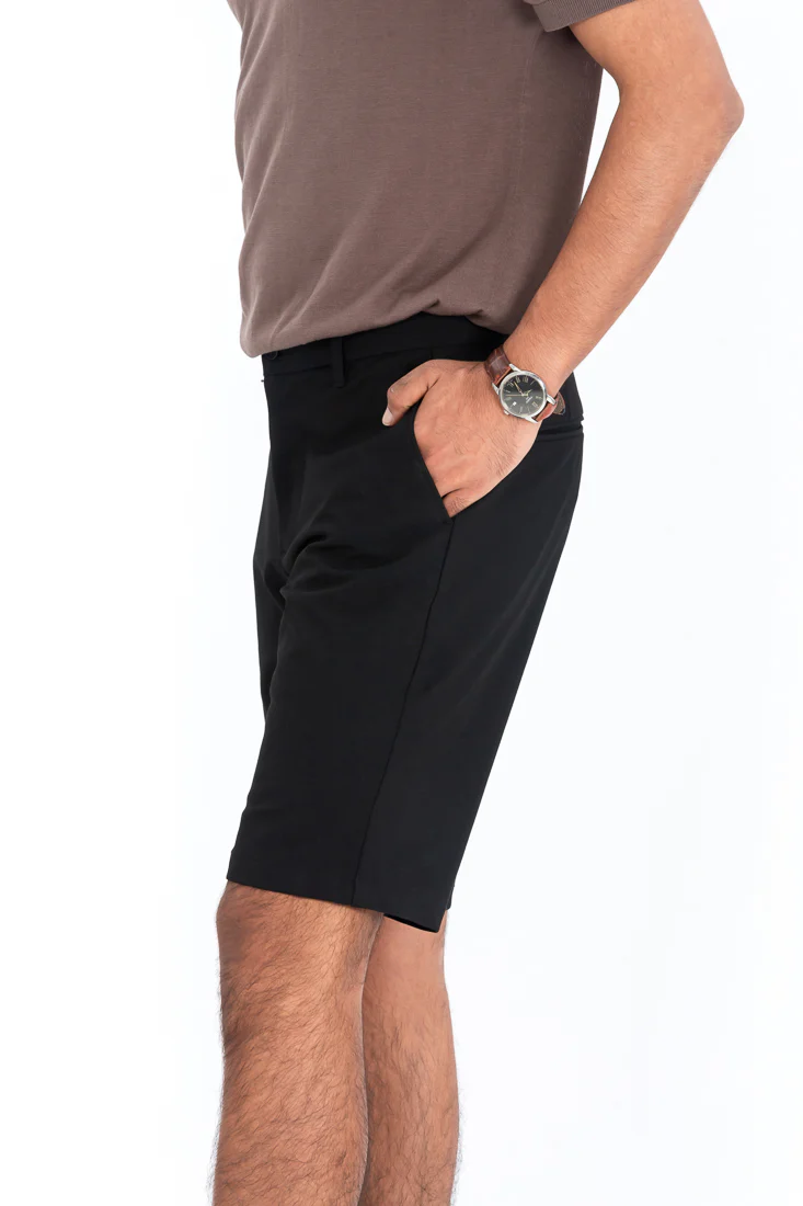 Ebony Black Stretch Chino Shorts - Image 4