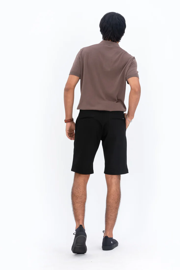 Ebony Black Stretch Chino Shorts - Image 5