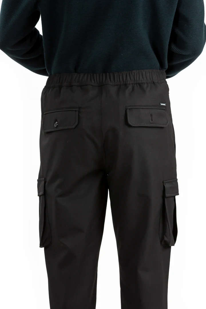 Ebony Black Stretch Cargo Pants - Image 6