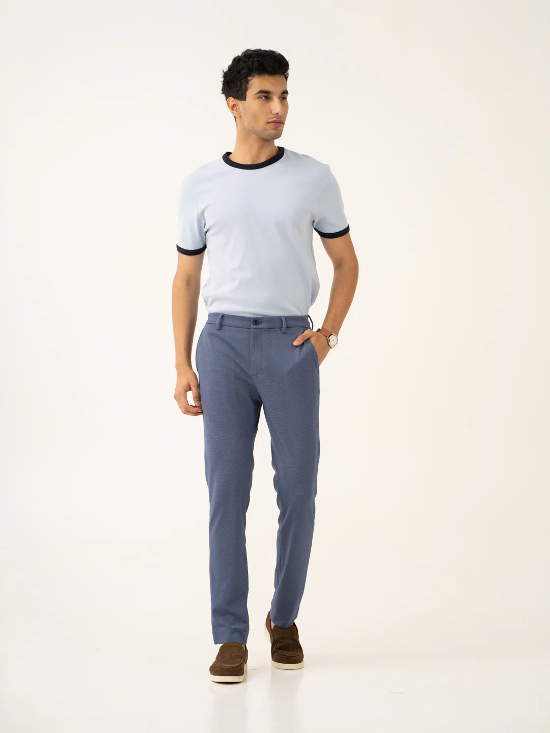 Echo Blue Waffle Textured Power-Stretch Pants - Image 2