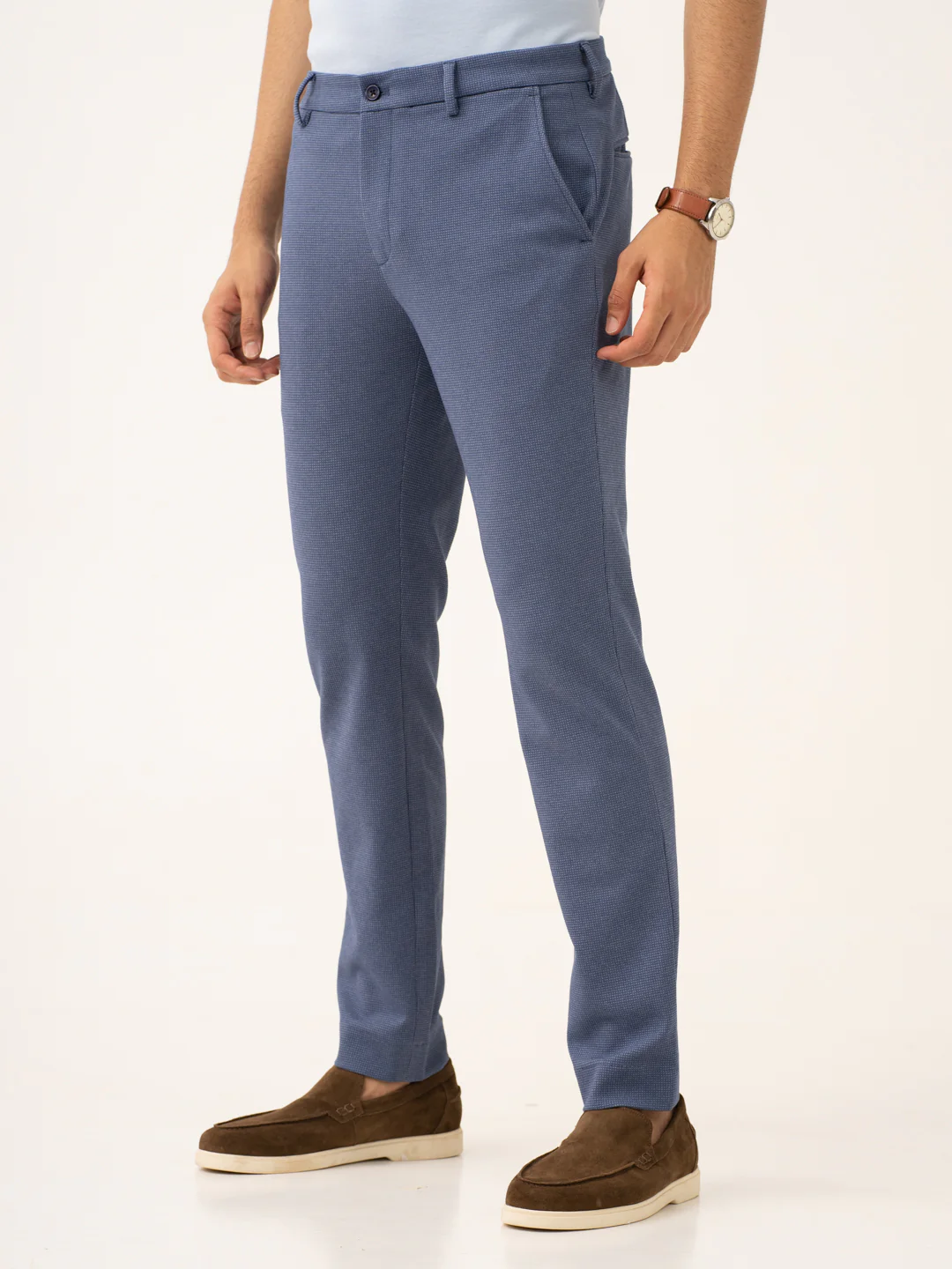 Echo Blue Waffle Textured Power-Stretch Pants - Image 8