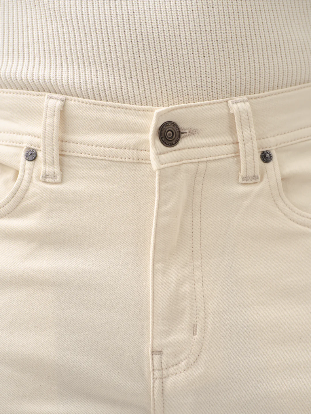 Ecru Beige Relaxed Fit Jeans - Image 10