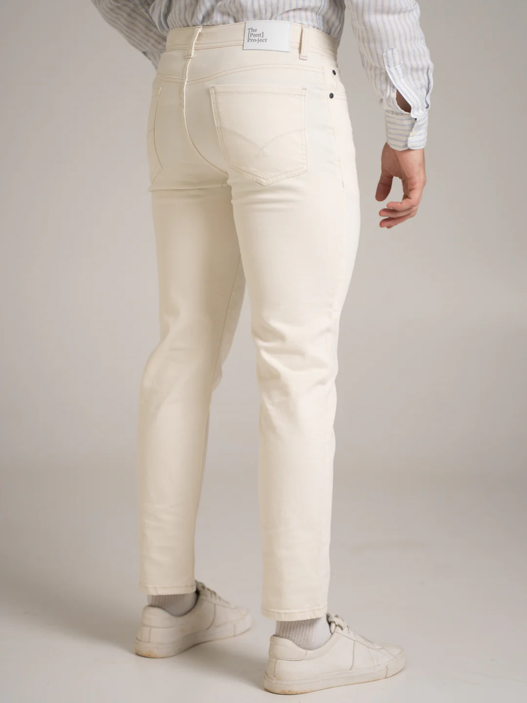 Ecru Beige Relaxed Fit Jeans - Image 11