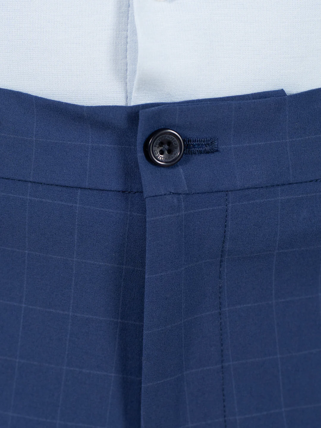 Editor Blue Checks Relaxed Fit Stretch Formal Pants - Image 8