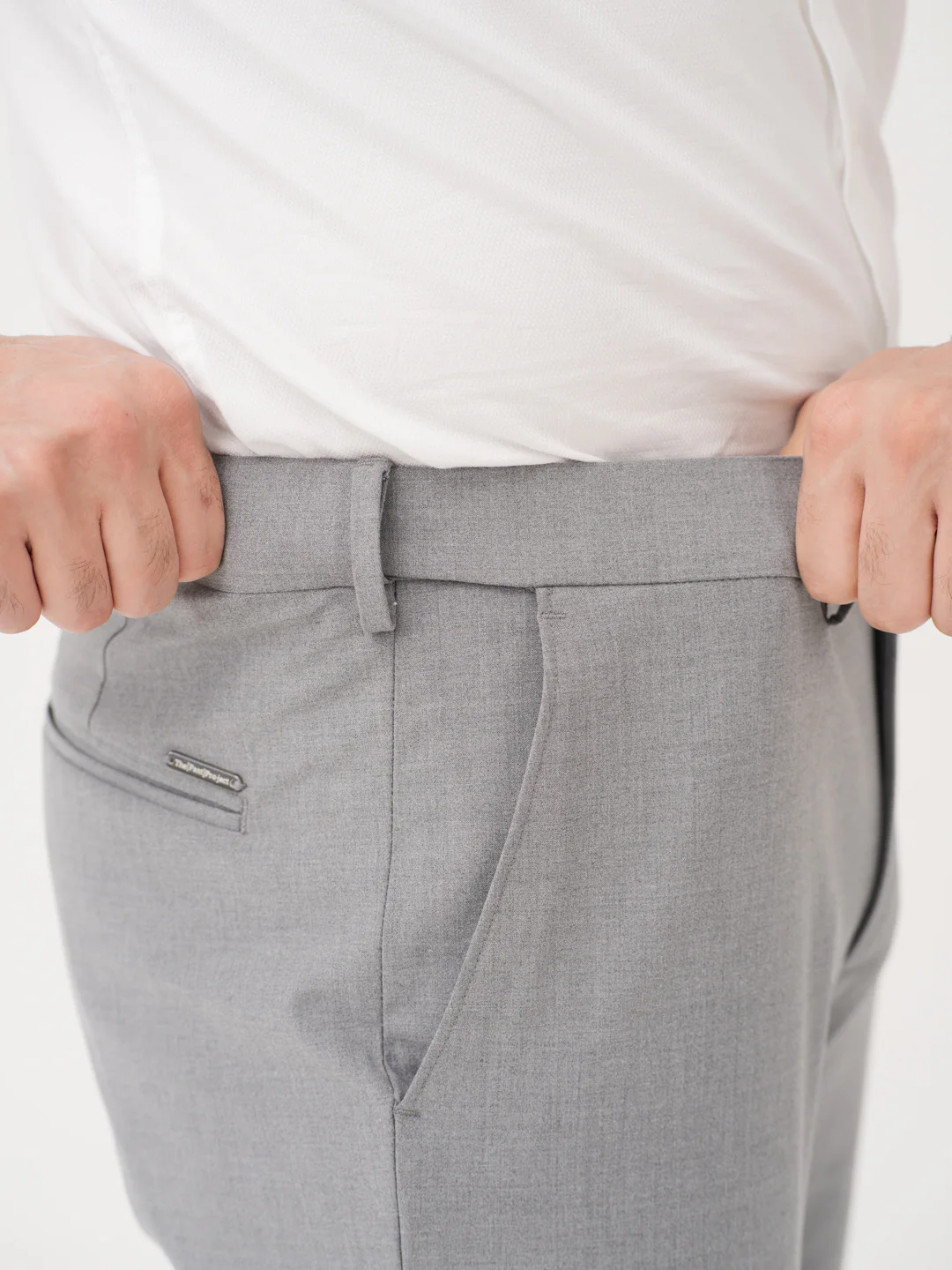 Effortless Grey Relaxed Fit Stretch Formal Pants - Image 5