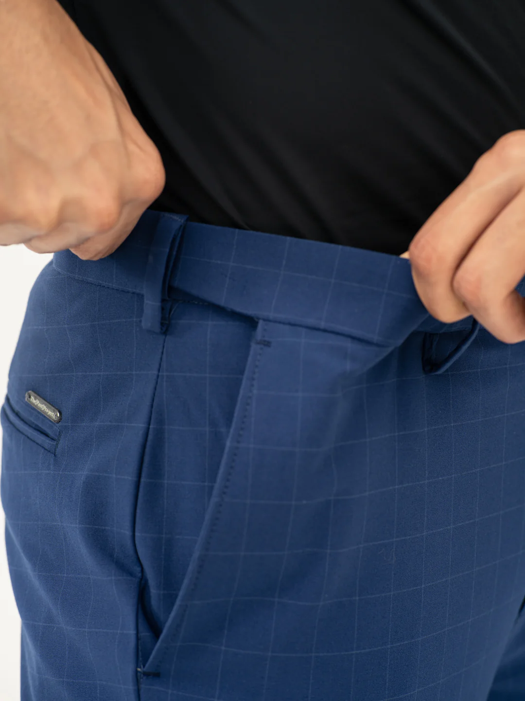 Electric Blue Checks Formal Pants - Image 4