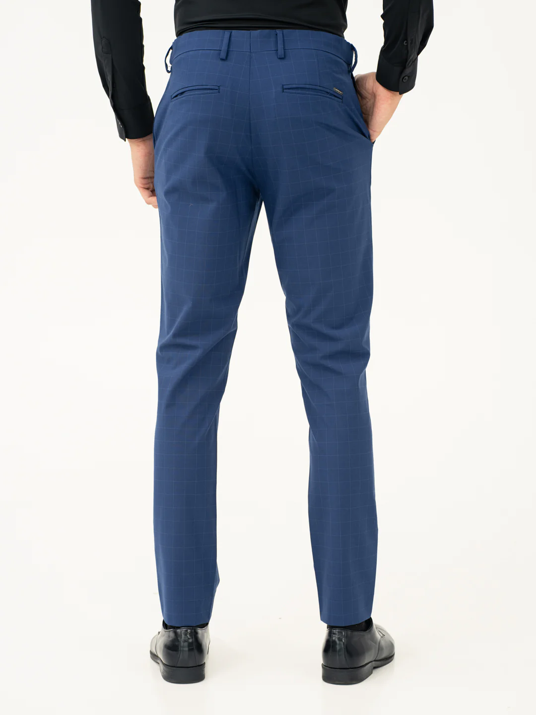 Electric Blue Checks Formal Pants - Image 6