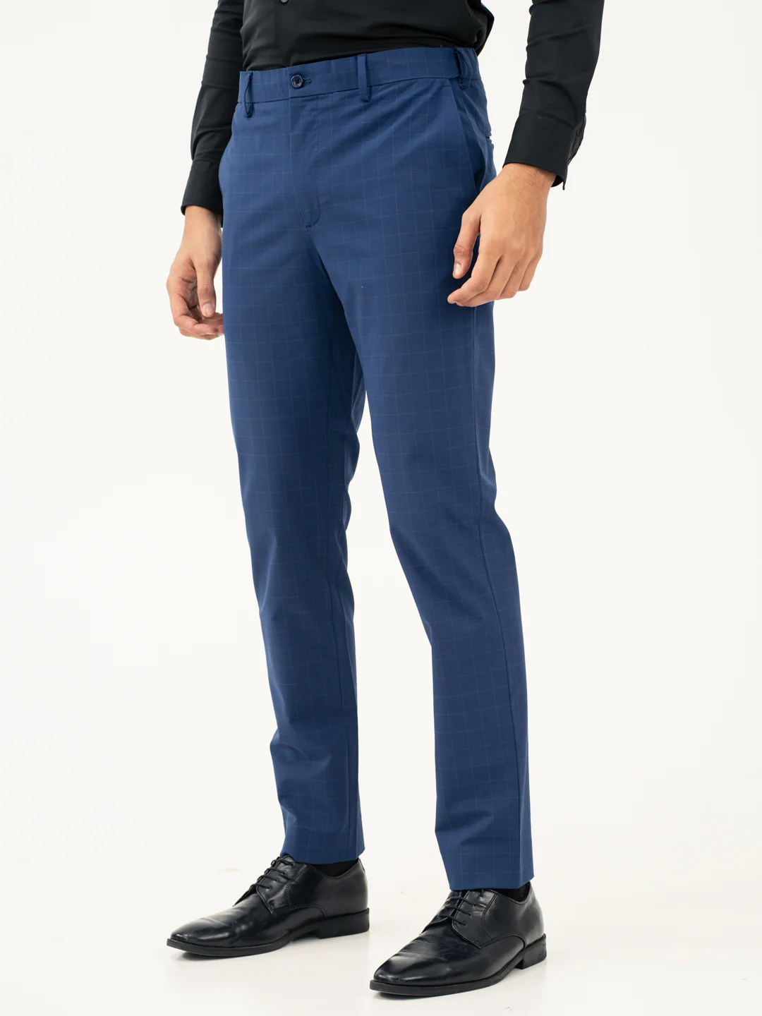 Electric Blue Checks Formal Pants - Image 7