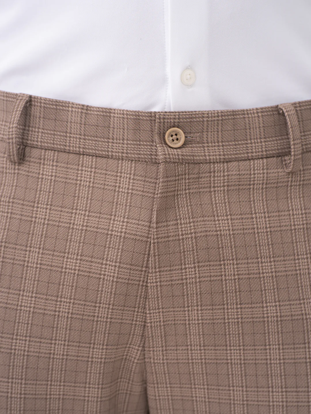 Elk Brown Checks Slim Fit Stretch Formal Pants - Image 9