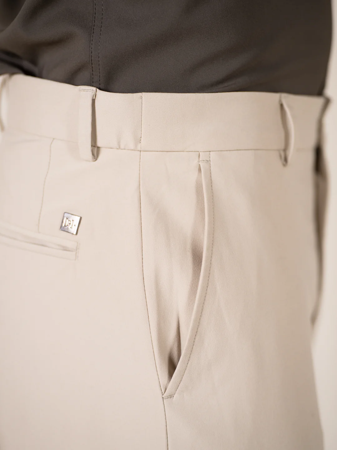 Essential Beige 925 Relaxed Fit Smart Formal Trousers - Image 7