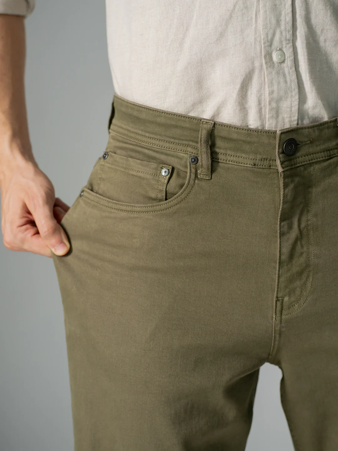 Eucalyptus Olive Relaxed Fit Jeans - Image 4