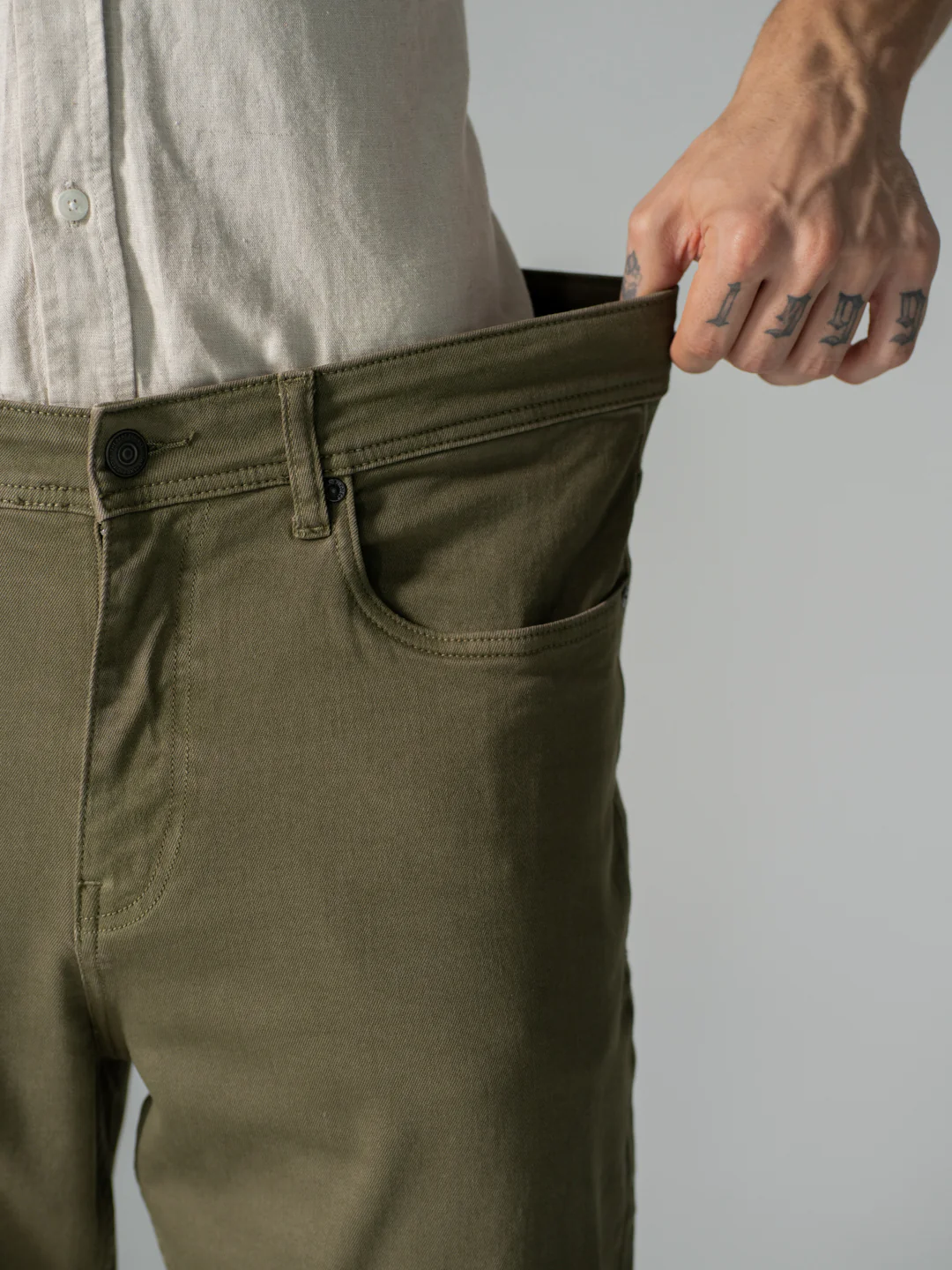 Eucalyptus Olive Relaxed Fit Jeans - Image 5