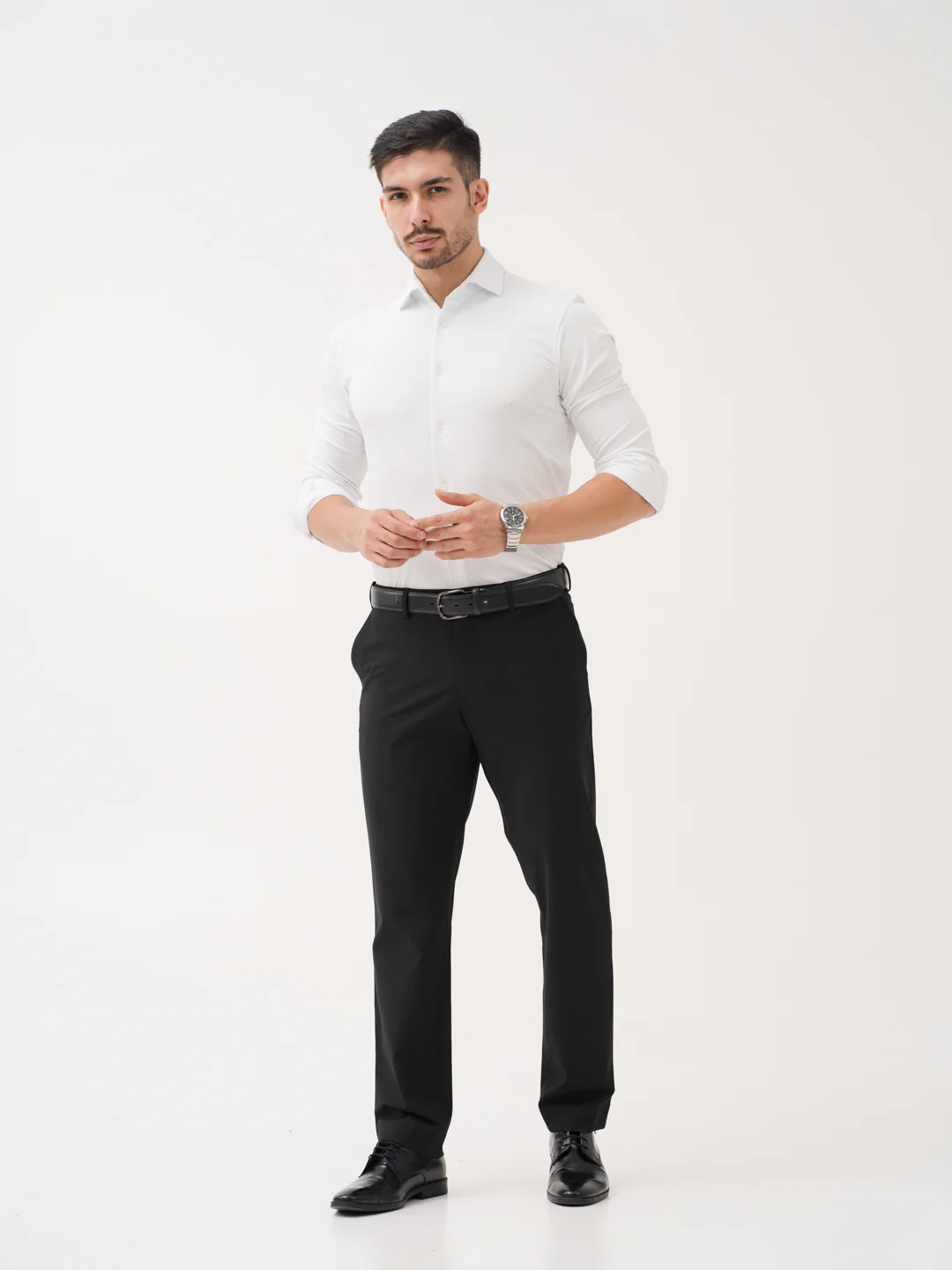 Everyday Black Relaxed Fit Stretch Formal Pants - Image 6