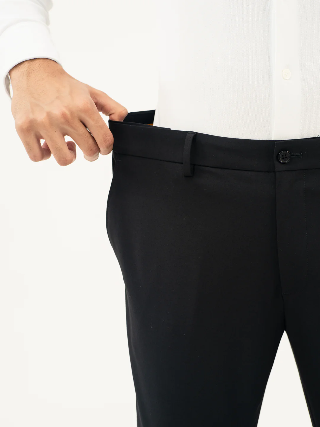 Everyday Black Slim Fit Stretch Formal Pants - Image 4