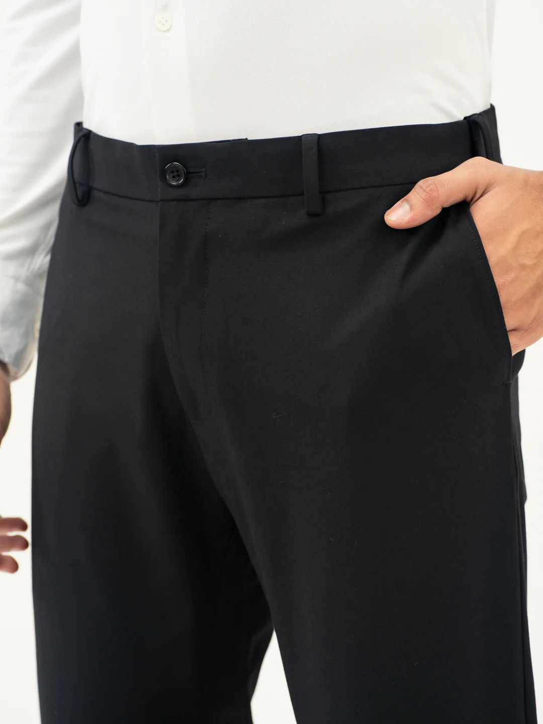 Everyday Black Slim Fit Stretch Formal Pants - Image 8