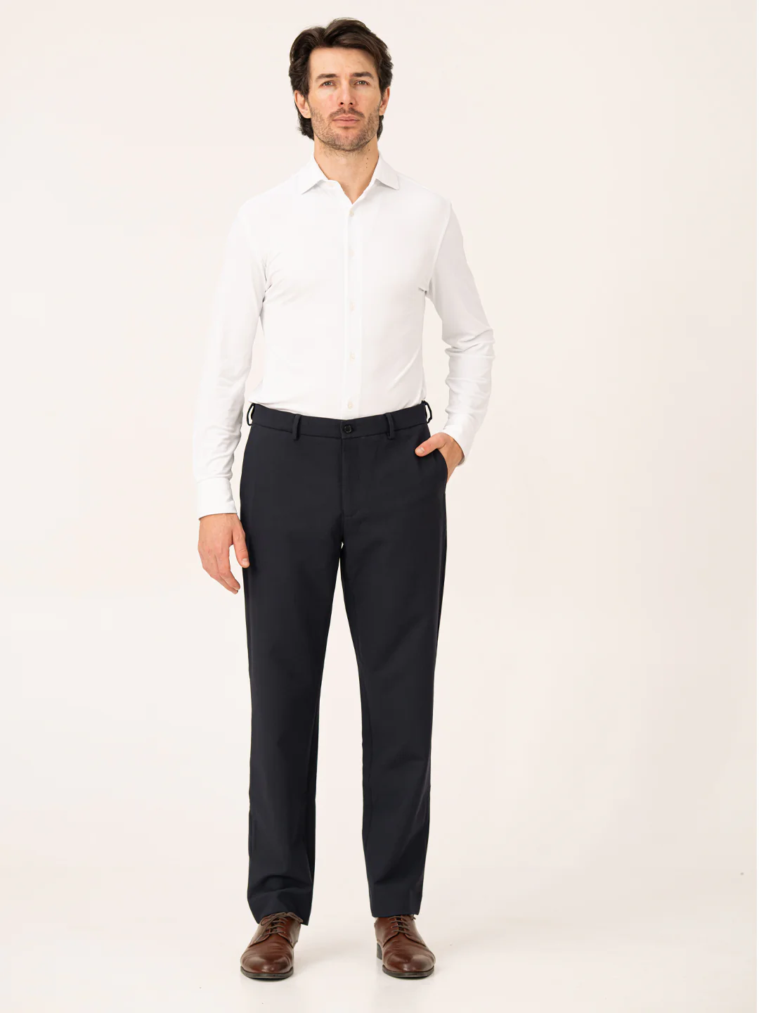 Executive Navy Pro.Stretch Formal Trousers - Image 2