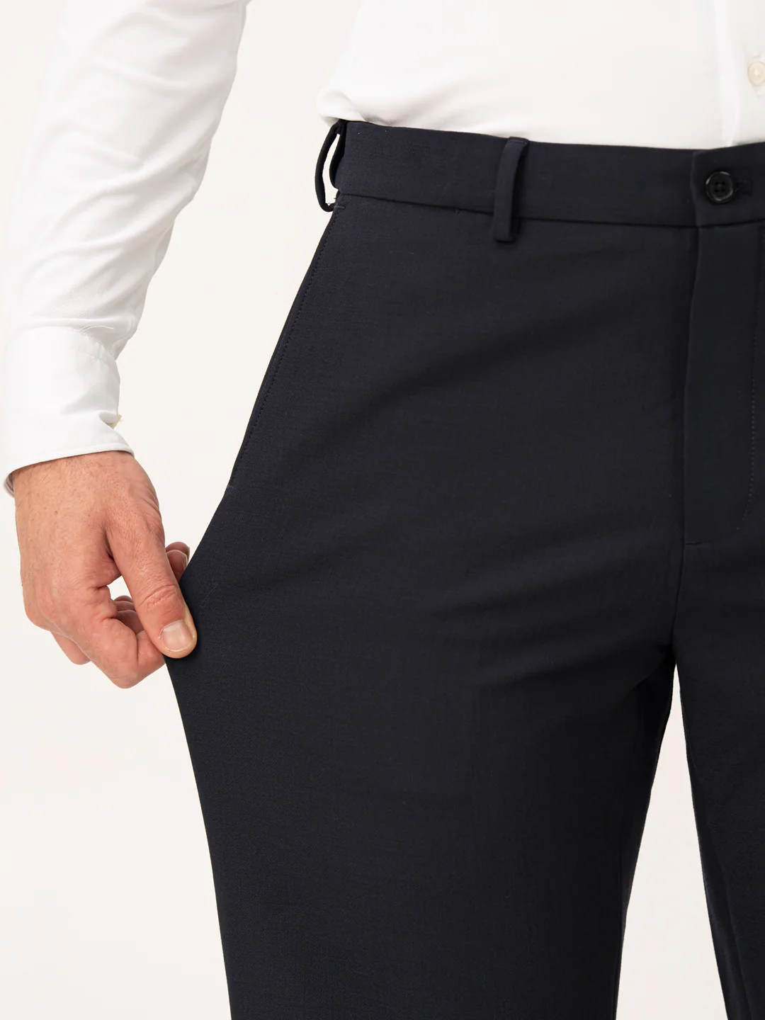 Executive Navy Pro.Stretch Formal Trousers - Image 3
