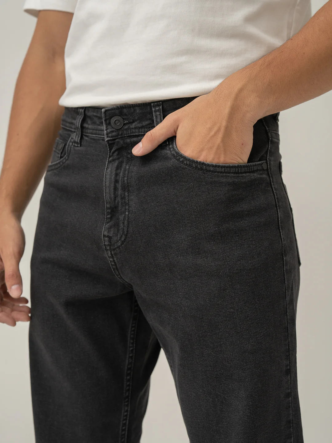 Grunge Grey Relaxed Fit Jeans - Image 8