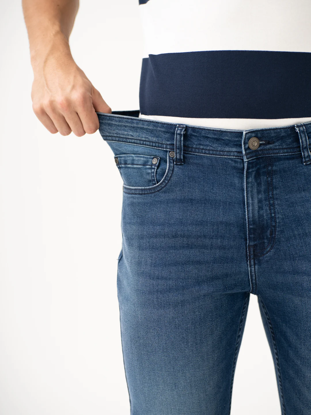 Faded Blue Slim Fit Jeans - Image 4